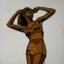 This is from my series of vintage sunbathers and divers. This is a limited edition hand painted silk screen print on canvas. Other colors are available.