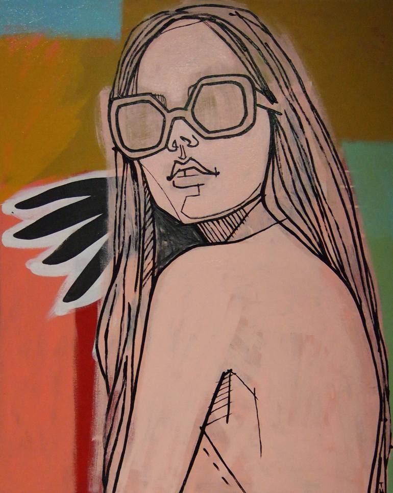 Girl with Big Sunglasses - Print