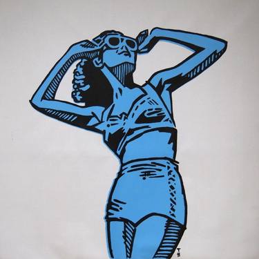 Saatchi Art Artist tracy hamer; Painting, “Classic Bikini Blue” #art