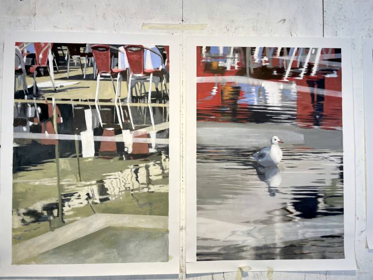 Original Figurative Outer Space Painting by Ursula Radel-Leszczynski