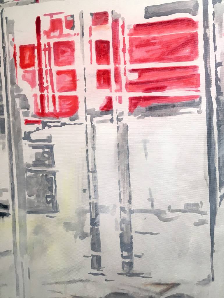 Original Abstract Cities Painting by Ursula Radel-Leszczynski