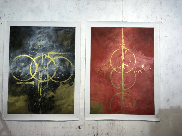 Original Abstract Expressionism Abstract Painting by Ursula Radel-Leszczynski