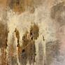 I intended to paint an abstract and didn’t have any special subject in mind. I just started to put layers of color: first brown, then golden, sand and off-white and finally crystal white and during that process the painting started its own life and developed into something like an abstract but distinctive landscape: waterside woods in foggy autumn.
Acrylic on canvas, 100x70cm, stretched, ready to hang, framing optional (recommended).