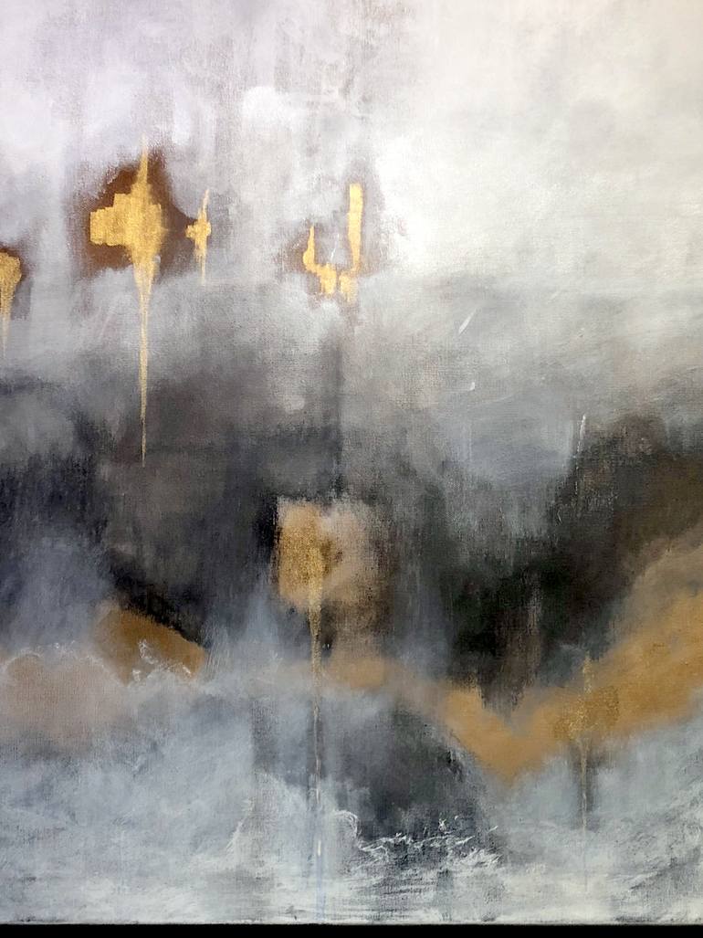 Original Minimalism Abstract Painting by Ursula Radel-Leszczynski
