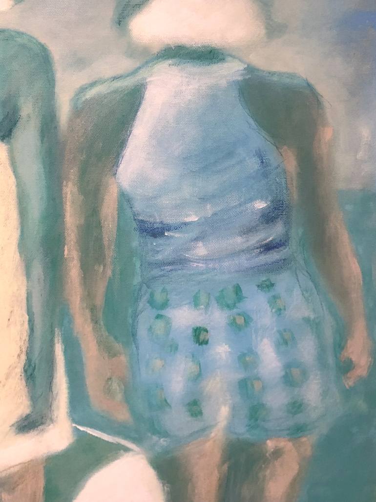 Original Abstract People Painting by Ursula Radel-Leszczynski