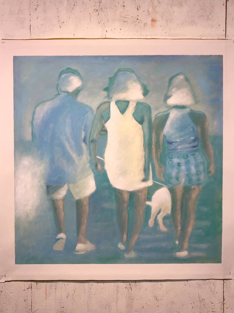 Original Abstract People Painting by Ursula Radel-Leszczynski