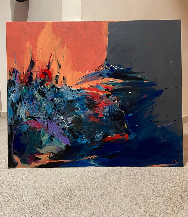 Original Abstract Expressionism Abstract Painting by Lika Shkhvatsabaia
