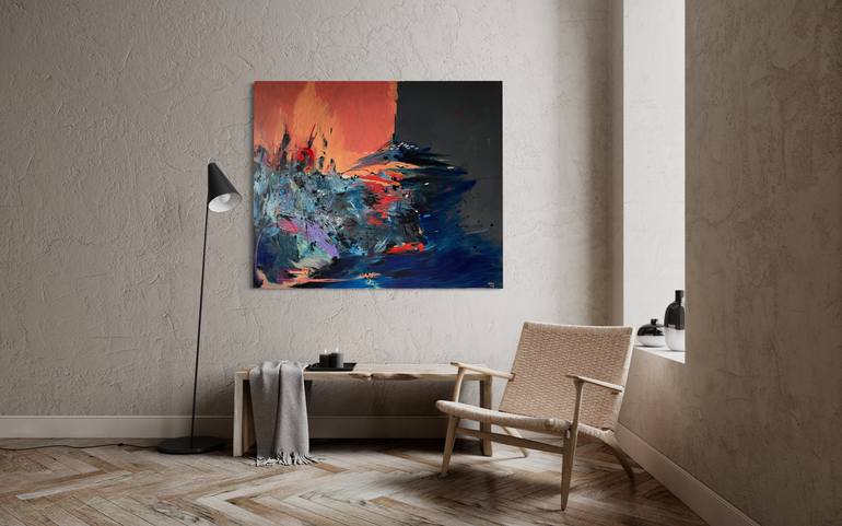 Original Abstract Expressionism Abstract Painting by Lika Shkhvatsabaia