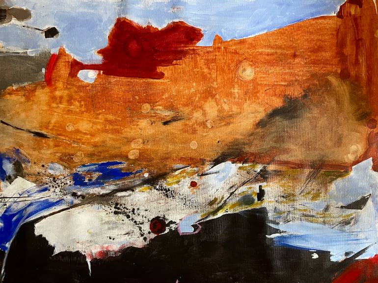 Original Abstract Expressionism Abstract Painting by Lika Shkhvatsabaia