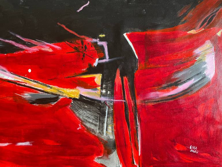 Original Abstract Expressionism Abstract Painting by Lika Shkhvatsabaia