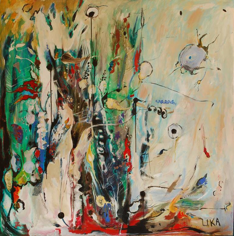 Original Abstract Expressionism Abstract Painting by Lika Shkhvatsabaia
