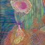 Very large drawing from 2014 of a mushroom who thinks it's alone when it has a whole world growing on its top.
Drawing will be covered with glassine, rolled on a hard core and shipped in a professionally constructed cardboard box.