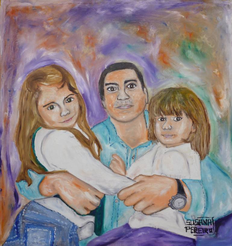 Father of two daughters Painting by SUSANA PEREIRA Saatchi Art