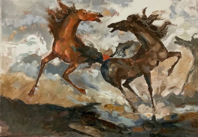 Wild Horses Painting by Sheikh Saifi Saatchi Art