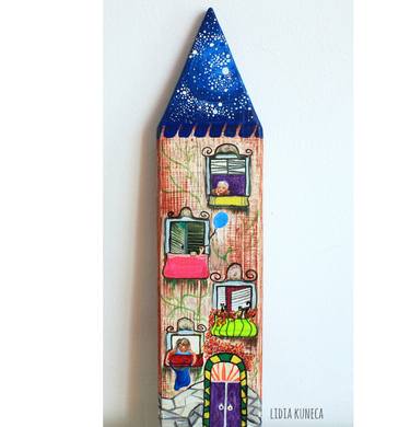 Time Ticket painting on wood thumb