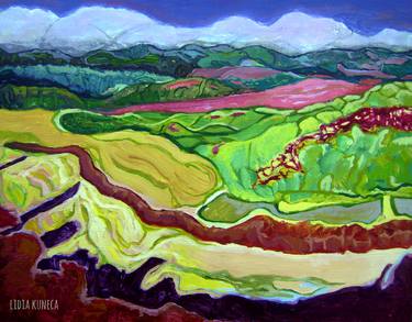 Landscape in Cuenca painting on canvas cardboard thumb