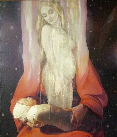 Print of Surrealism Women Paintings by Volodymyr Slepchenko