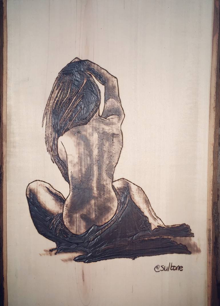 Nude Wood Burn Drawing by Tom Sullivan | Saatchi Art