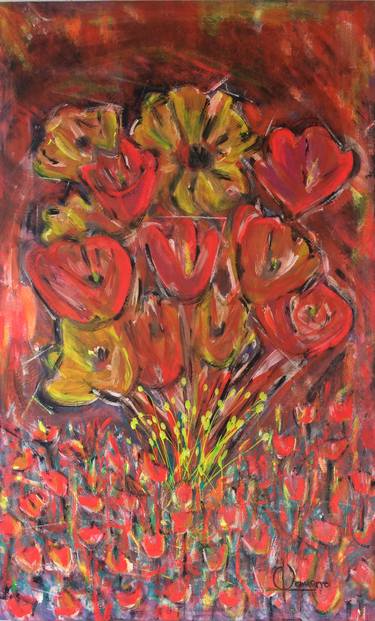 Original Expressionism Floral Paintings by Jaime Gamarra