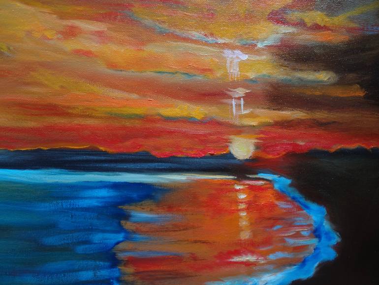 Original Art Deco Landscape Painting by Jenny Jonah