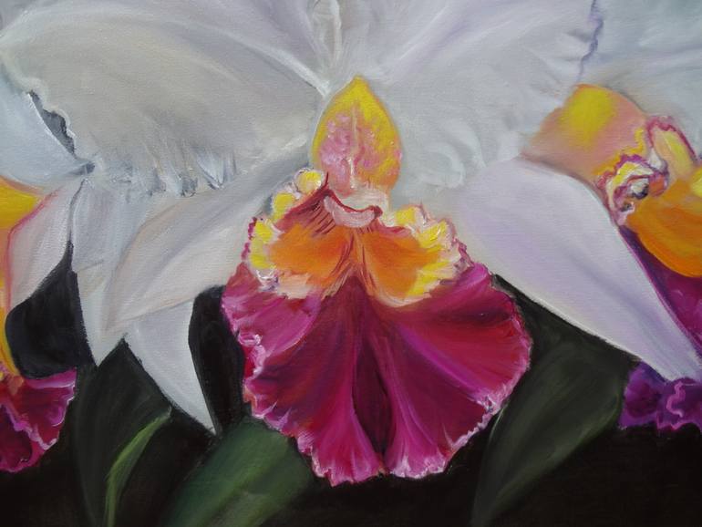 Original Art Deco Floral Painting by Jenny Jonah