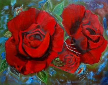 Original Art Deco Floral Paintings by Jenny Jonah
