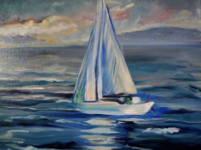 Original Contemporary Boat Painting by Jenny Jonah