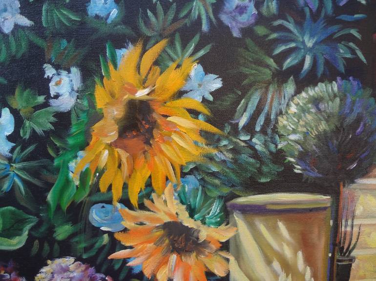 Original Impressionism Floral Painting by Jenny Jonah
