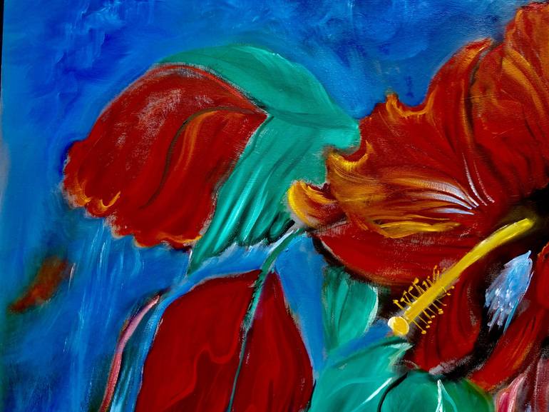 Original Abstract Expressionism Floral Painting by Jenny Jonah