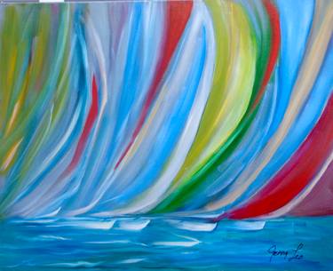 Original Abstract Expressionism Boat Paintings by Jenny Jonah