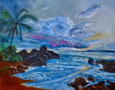 Original Abstract Expressionism Beach Painting by Jenny Jonah