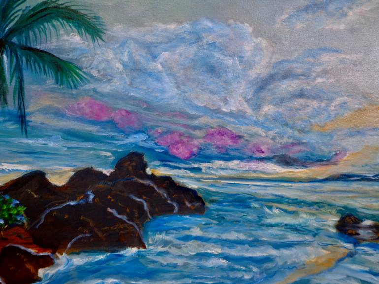 Original Abstract Expressionism Beach Painting by Jenny Jonah