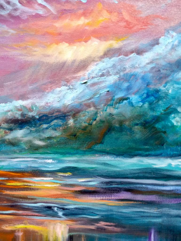 Original Art Deco Landscape Painting by Jenny Jonah
