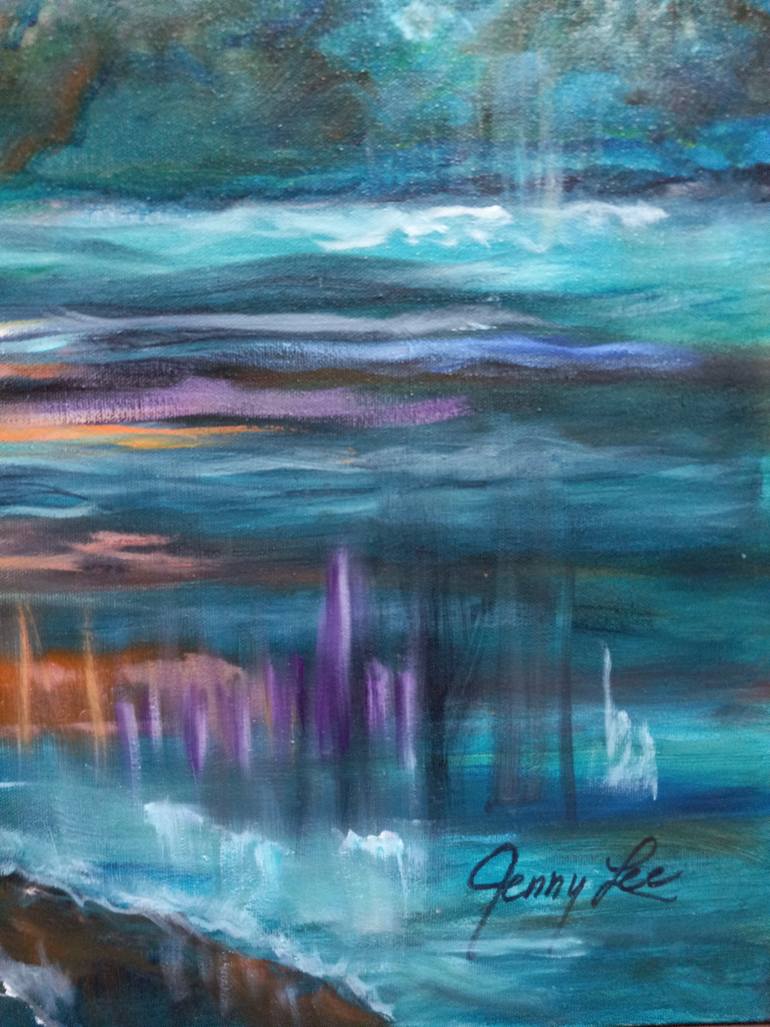 Original Art Deco Landscape Painting by Jenny Jonah