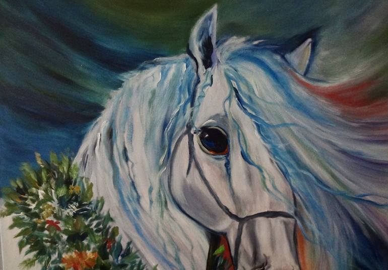 Original Art Deco Horse Painting by Jenny Jonah