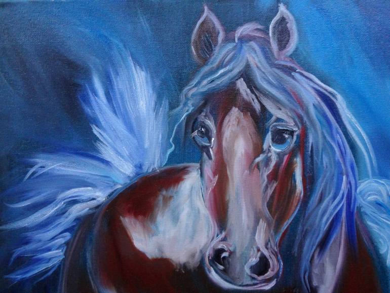 Original Abstract Expressionism Horse Painting by Jenny Jonah