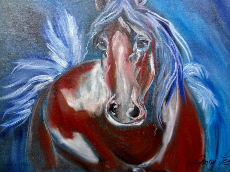 Original Abstract Expressionism Horse Painting by Jenny Jonah