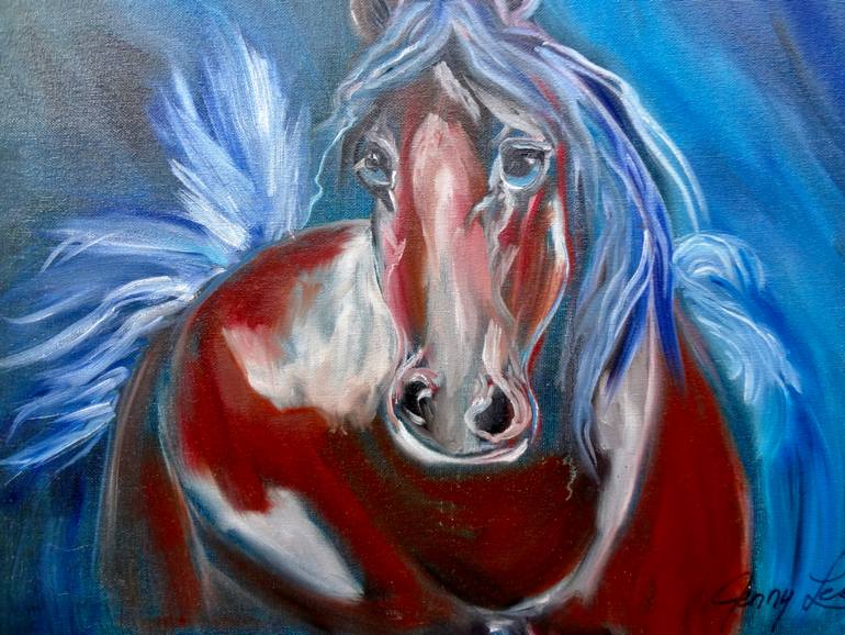 Original Abstract Expressionism Horse Painting by Jenny Jonah