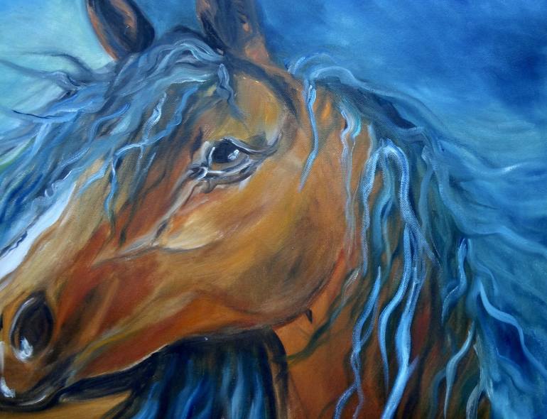 Original Abstract Expressionism Horse Painting by Jenny Jonah