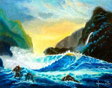 Print of Art Deco Seascape Paintings by Jenny Jonah