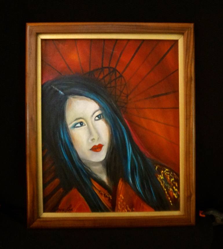 Original Art Deco Portrait Painting by Jenny Jonah