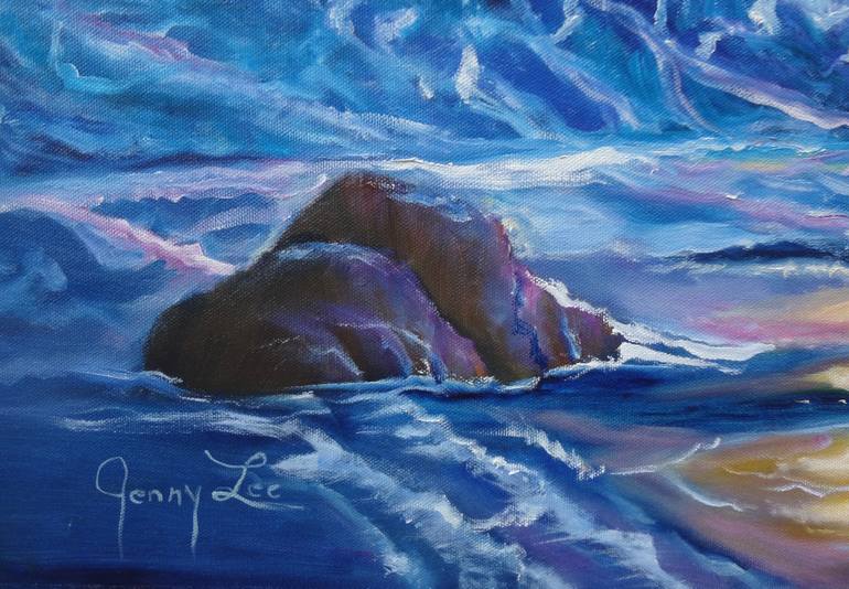 Original Art Deco Seascape Painting by Jenny Jonah