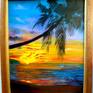 Original oil painting on canvas with a solid mahogany wood frame with gold trim ready to hang