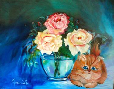 Print of Cats Paintings by Jenny Jonah