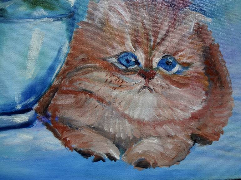 Original Cats Painting by Jenny Jonah