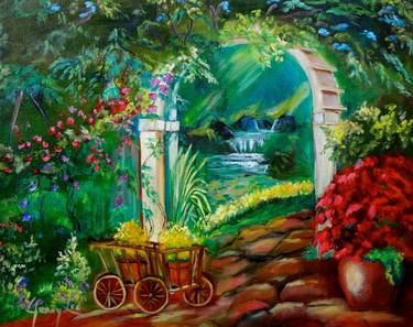 Original Fine Art Garden Paintings by Jenny Jonah