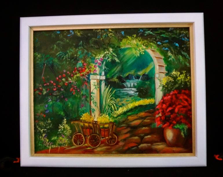 Original Fine Art Garden Painting by Jenny Jonah