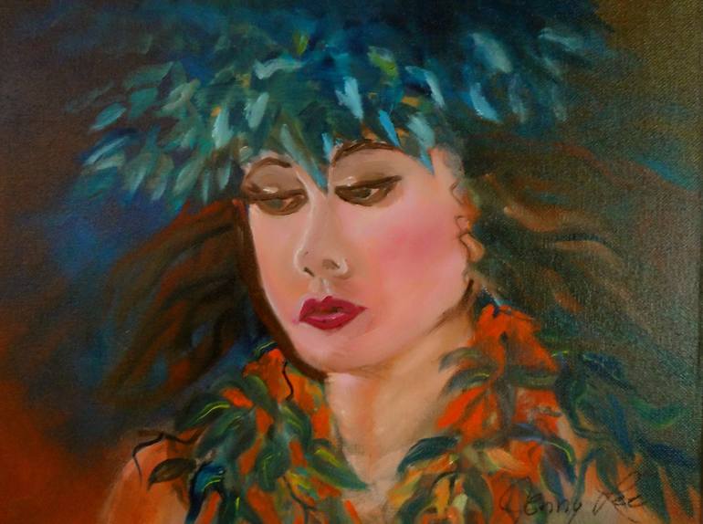 Original Art Deco Portrait Painting by Jenny Jonah