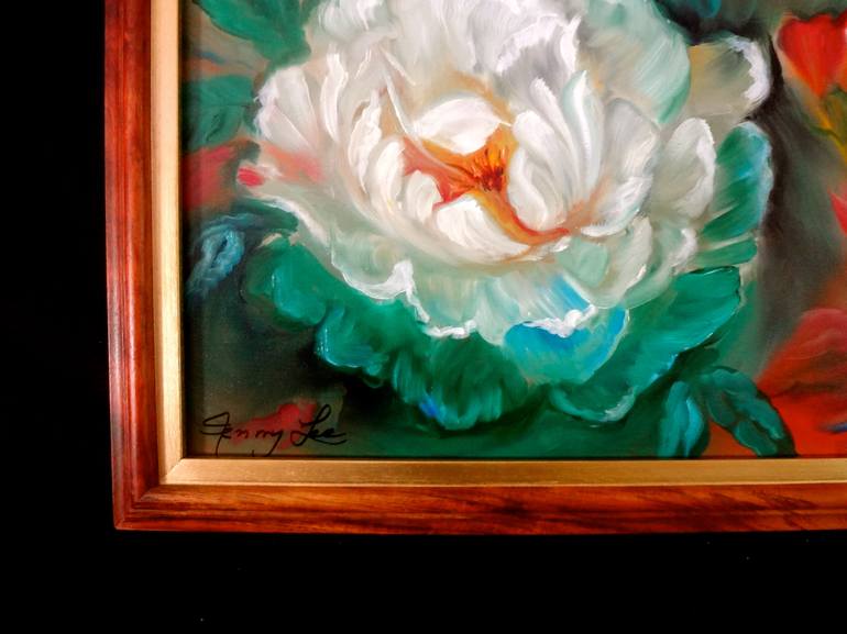 Original Art Deco Floral Painting by Jenny Jonah