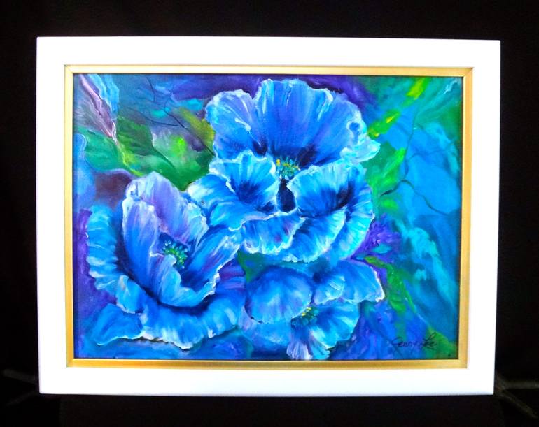 Original Art Deco Floral Painting by Jenny Jonah